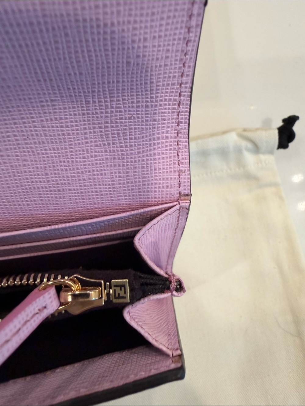 Fendi Simply Wallet- FF Zucca Canvas & Pink Leather Interior - Picture 8 of 11